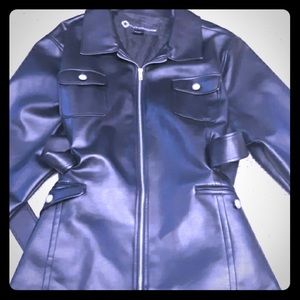 Faux leather coat